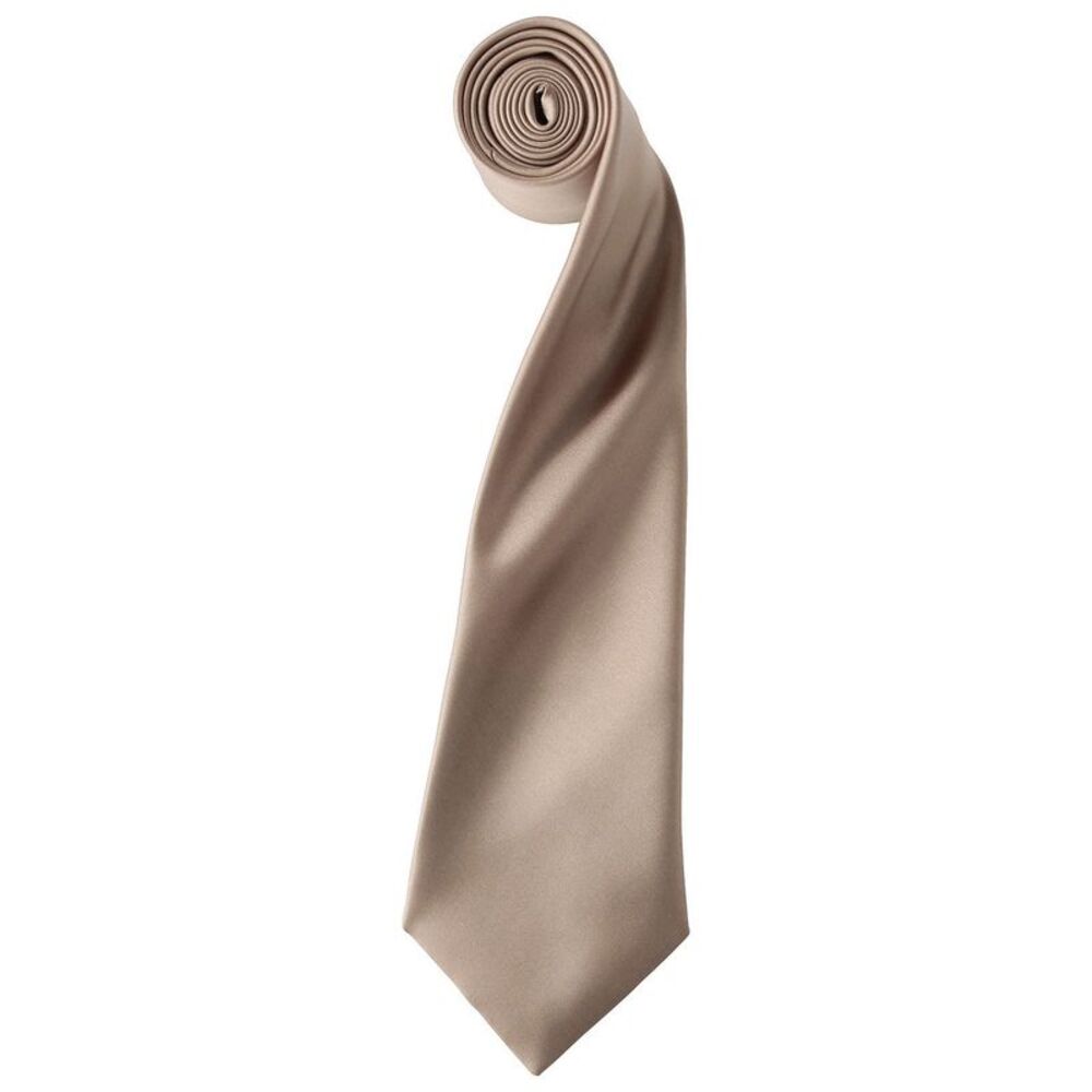 Premier Unisex Adult Colours Satin Tie / Khaki